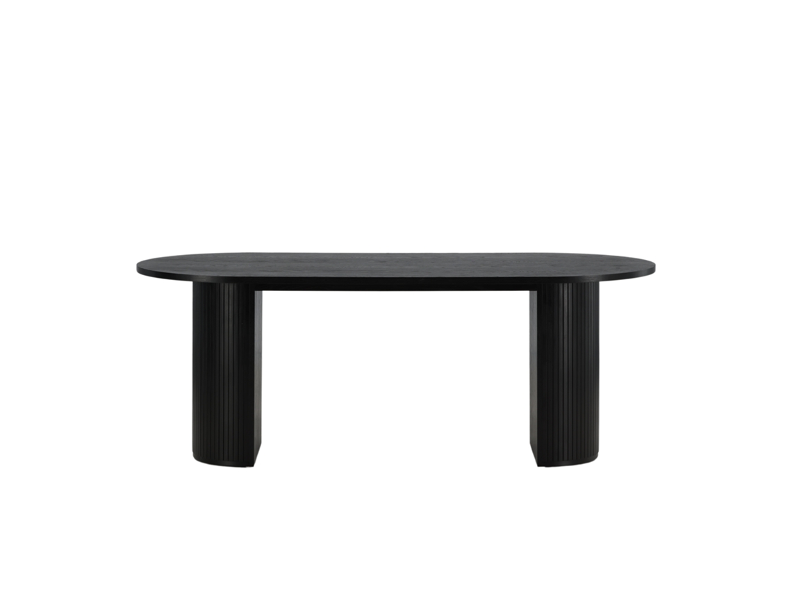 Mesa De Comedor FURNLUX Classic Bianca (Negro, Madera Contrachapada - 90X200X75 Cm)