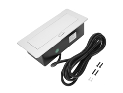 2 enchufes estándar estadounidenses, 2 interfaces USB de aluminio para escritorio, oficina y electrodomésticos.