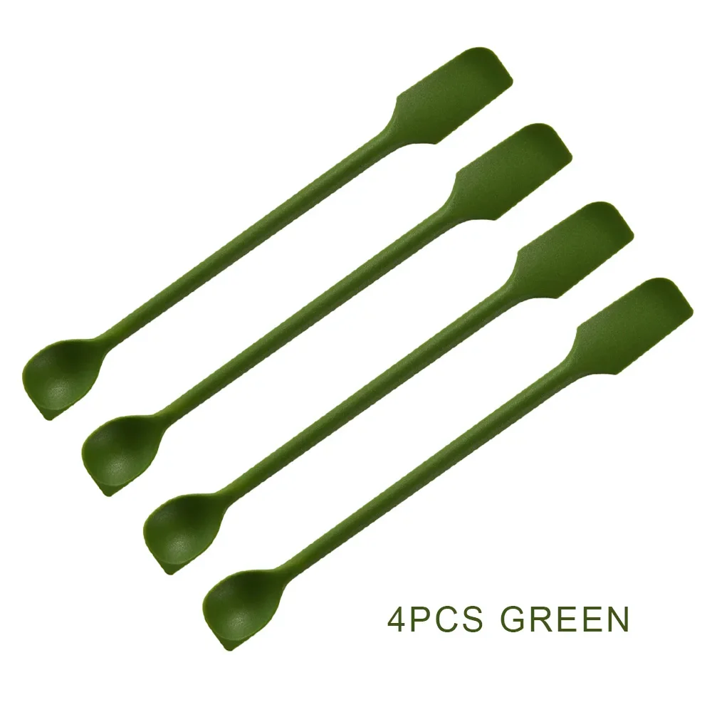 (verde, 4 Piezas) Juego De 4 Raspadores De Silicona, Resistentes Al Calor, De Doble Cabezal Y Mango Largo, Utensilios De Cocina.