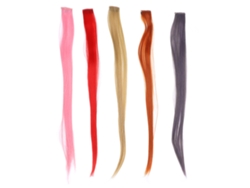 5pcs Extensões De Cabelo Clip-in Coloridas Retas Para Cosplay