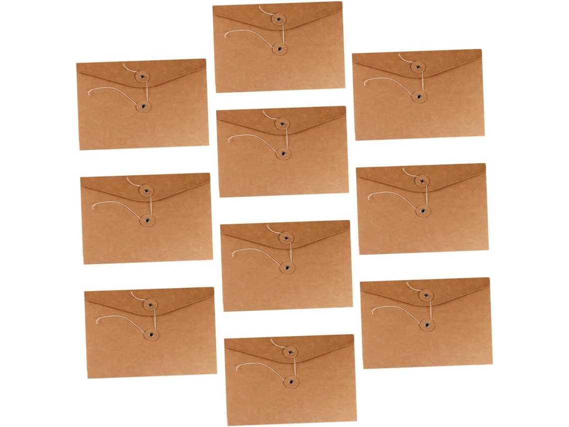 Paquete De 10 Bolsas De Papel Kraft Grueso Con Cierre Sencillo Para Una Mejor Organización.