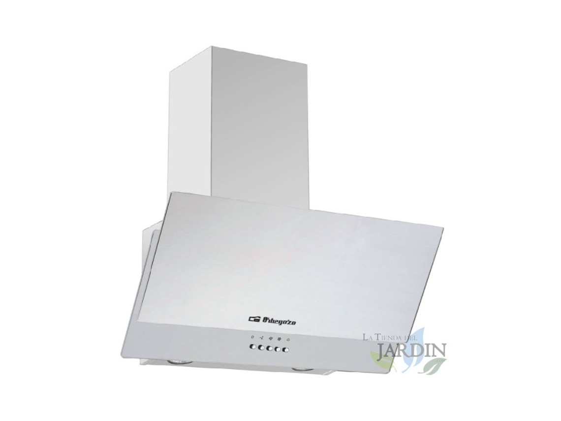Campana Decorativa de Cristal Blanco ORBEGOZO Clase Energética C Motor de 105 W Ancho: 70 Cm ORBEGOZO