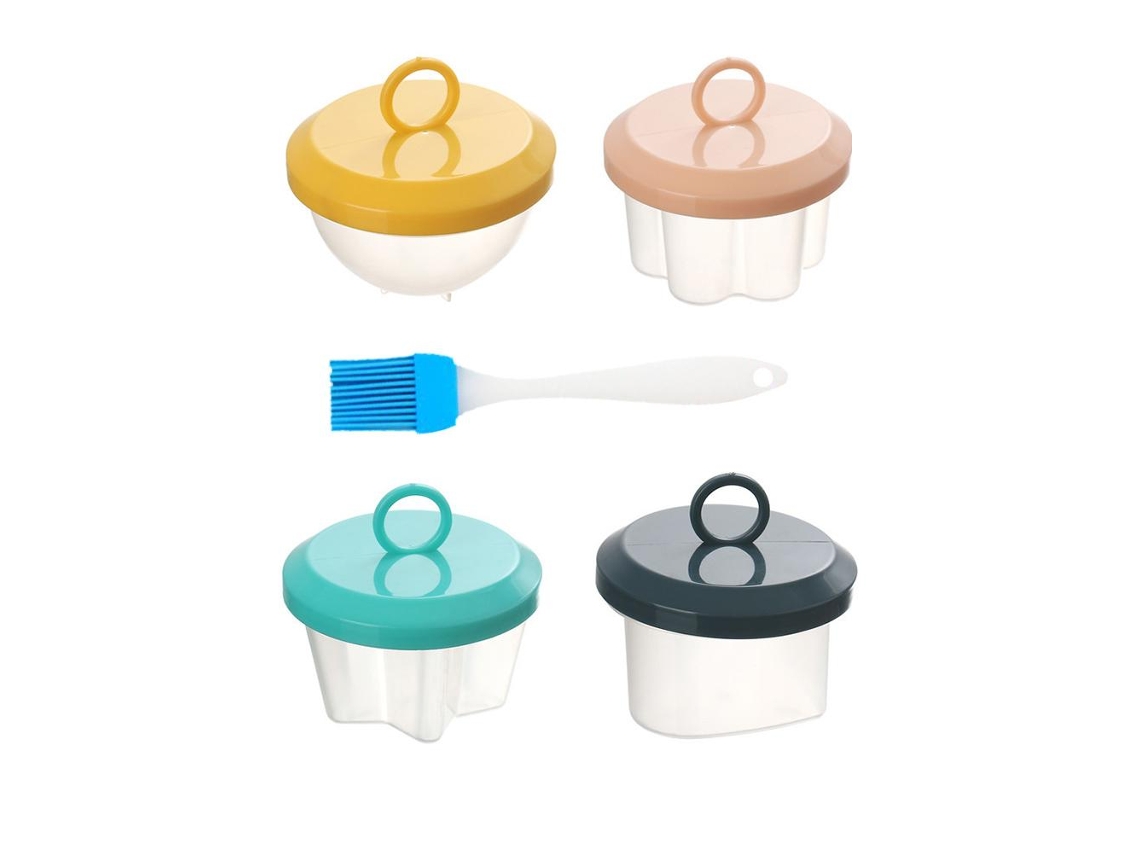 4 Moldes De Silicona Antiadherentes Para Cocinar Huevos Y Preparar Sándwiches De Huevo Para El Desayuno.
