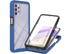 Protector de Pantalla Robusta Frontal Armadura para Samsung Galaxy A32 HONGWE. Acrílico Azul