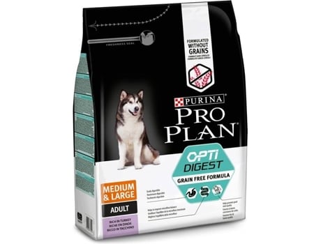 Pienso para Perros PURINA Pro Plan Grain-Free Medium & Large Sensitive Digestion (2.5Kg - Seco - Razas Medianas y Grandes - Adulto - Sabor: Pavo)
