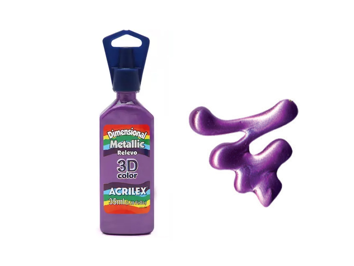 Dimensiones. Acrilex Relieve 3D Metálico 35Ml Magenta 549