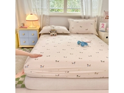 Funda De Colchón, Sábana Bajera Ajustable Estampada De Algodón Puro, Apta Para Habitación Infantil Corgi 90x200cm Panoona