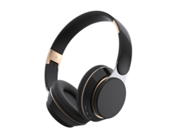 Auriculares Bluetooth negros, estéreo, plegables, retráctiles, con ranura para tarjeta, inalámbricos