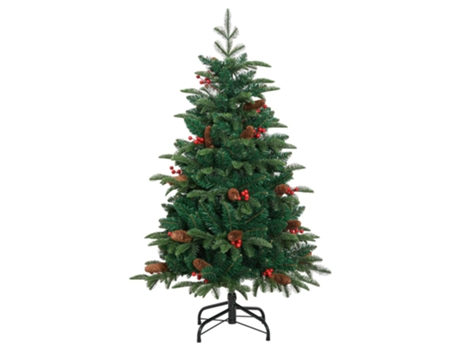 VIDAXL Árbol de Navidad artificial con piñas y bayas 150 cm