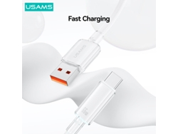 Cable Usb-a A Tipo C Usams Us-sj658 De 6 A Y 66 W Con Carga Rápida Qc Fcp Afc, Transmisión De Datos, Núcleo De Cobre Esta?ado, 1,2 M De Largo