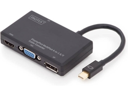 Adaptador HDMI DIGITUS (Mini DisplayPort - DVI, VGA, DisplayPort y HDMI - 20 cm - Negro)