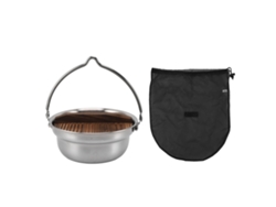 Olla colgante de acero inoxidable 304 para acampar, portátil, para exteriores, senderismo, picnic, 4,5 l