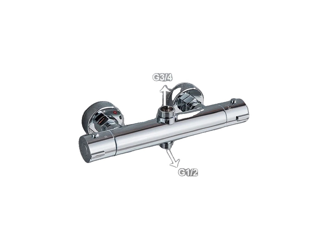 Grifo termostático para baño, construcción de cerámica duradera, elegante acabado cromado, tipo A