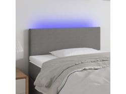 Cabecero Con Led De Tela Gris Oscuro 90x5x78/88 Cm