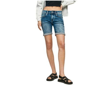 Pantalones Cortos de Mujer PEPE JEANS Poppy Azul (W29)