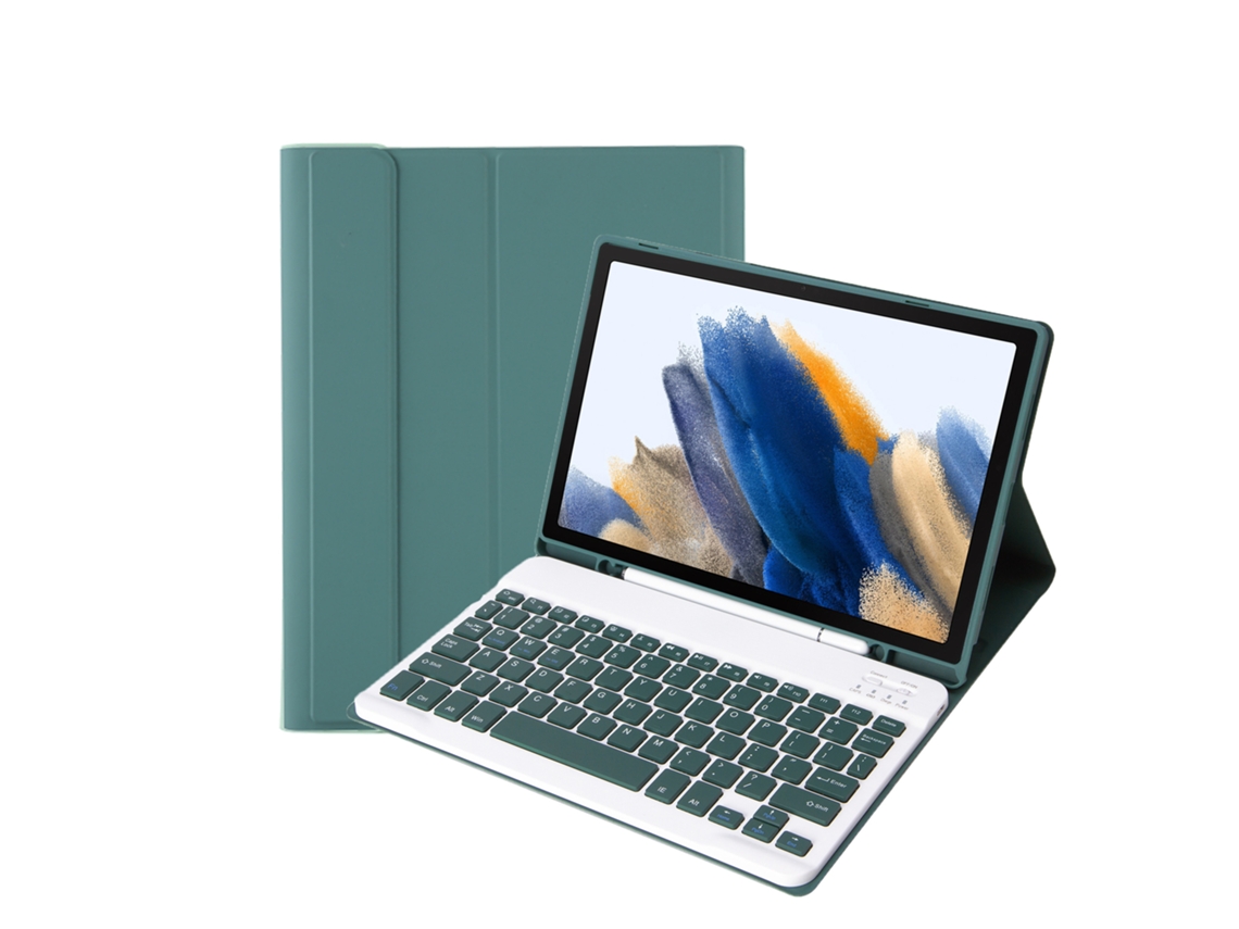 Capa De Teclado Para Samsung Galaxy Tab S9Fe/S9 11 710/716B/718U Verde Escuro CHRUI