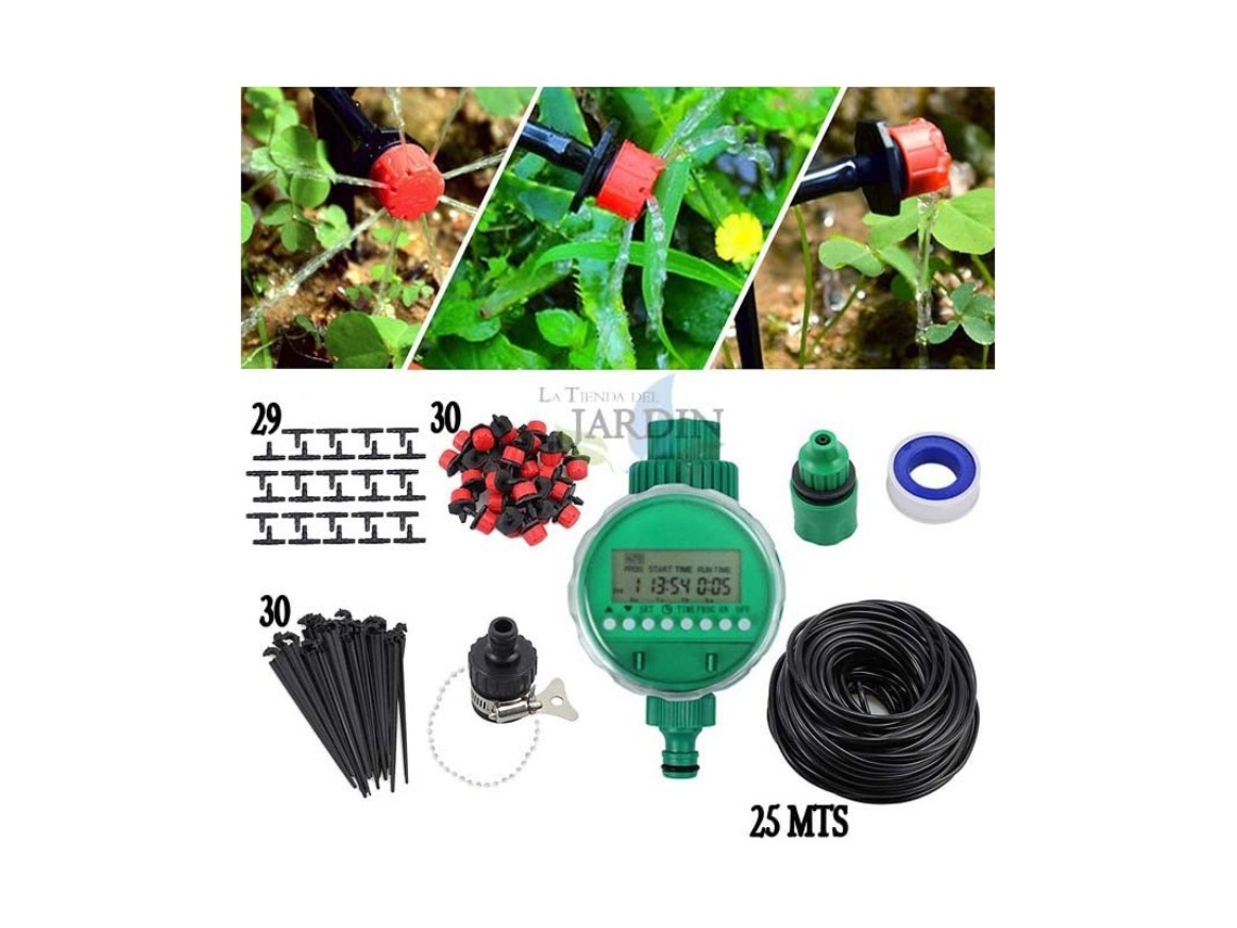 Kit Riego Automático Goteo 25m para Macetas y Plantas - Ideal para Jardines y Terrazas