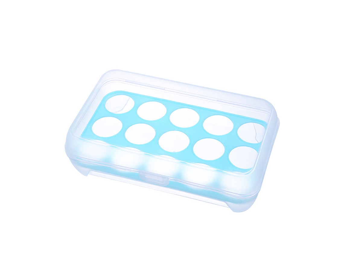 Caja Para Almacenar Huevos Con 15 Bandejas, Plástico Pp Transparente Con Cierre Azul.