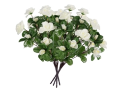 Paquete de 4 flores artificiales blancas y falsas para exteriores de slowmoose
