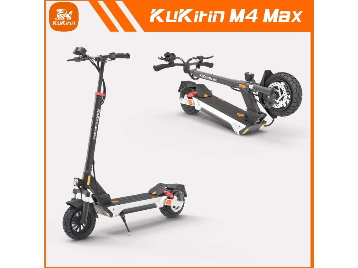Patinete Eléctrico Kukirin M4 Max, 800W, 45km/h, 64km autonomía, neumáticos 10'' y luces multicolor