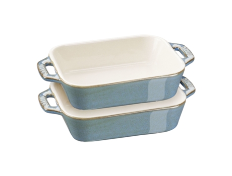 Ceramique Set de bandejas horno S 2-pzs, Turquesa antiguo STAUB