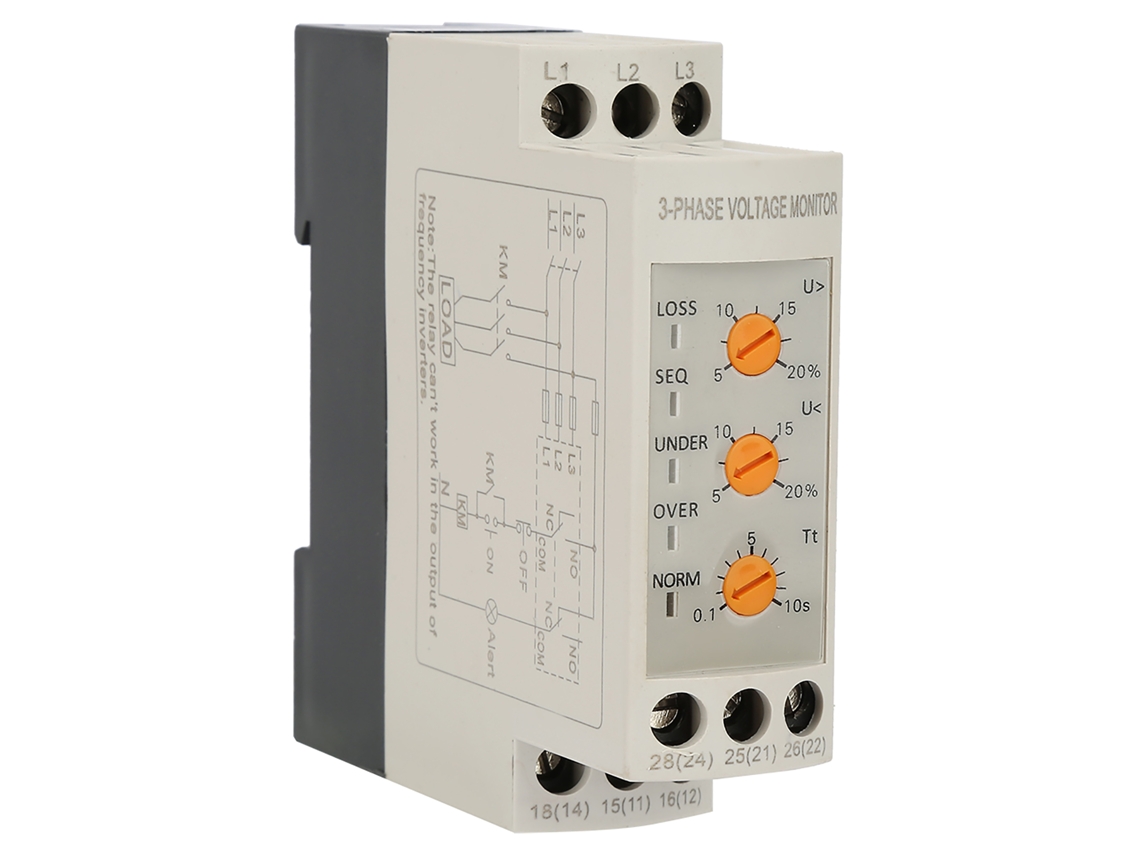 Relé De Protección Y Monitoreo De Voltaje Trifásico Ajustable Jvrd-380w