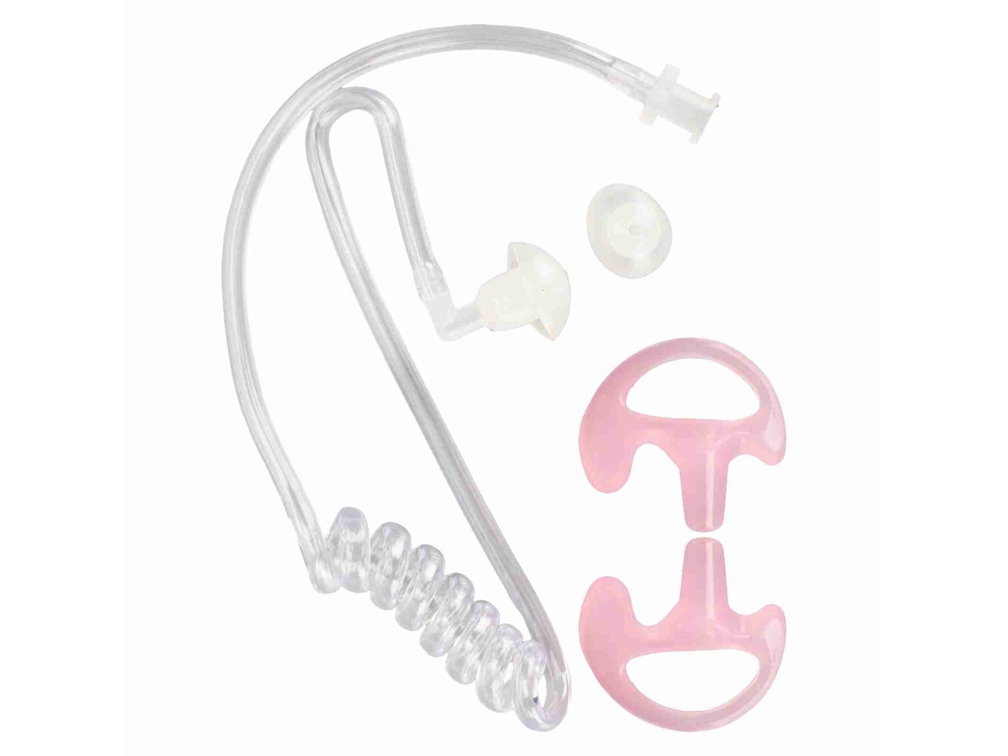 Auriculares De Tubo Acústico Para Walkie-talkie, Tubo Transparente De Repuesto Con Auriculares Rosa
