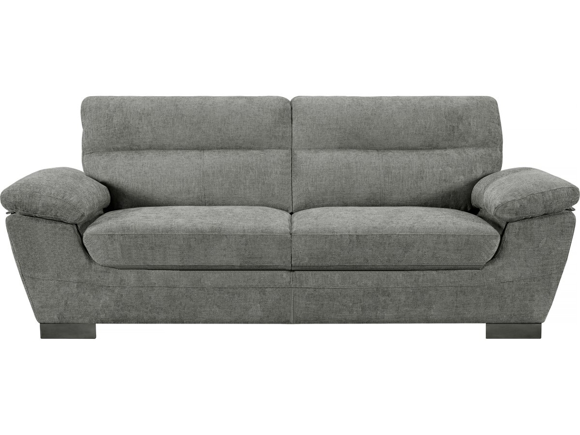 Sofá fijo de tela Dallas, 210 x 88 x 90 cm, 3 plazas, gris, Habitat Et Jardin