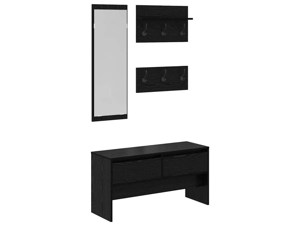 Maison Exclusive - Conjunto De Muebles De Recibidor Con Cajón 4 Pcs Roble Negro
