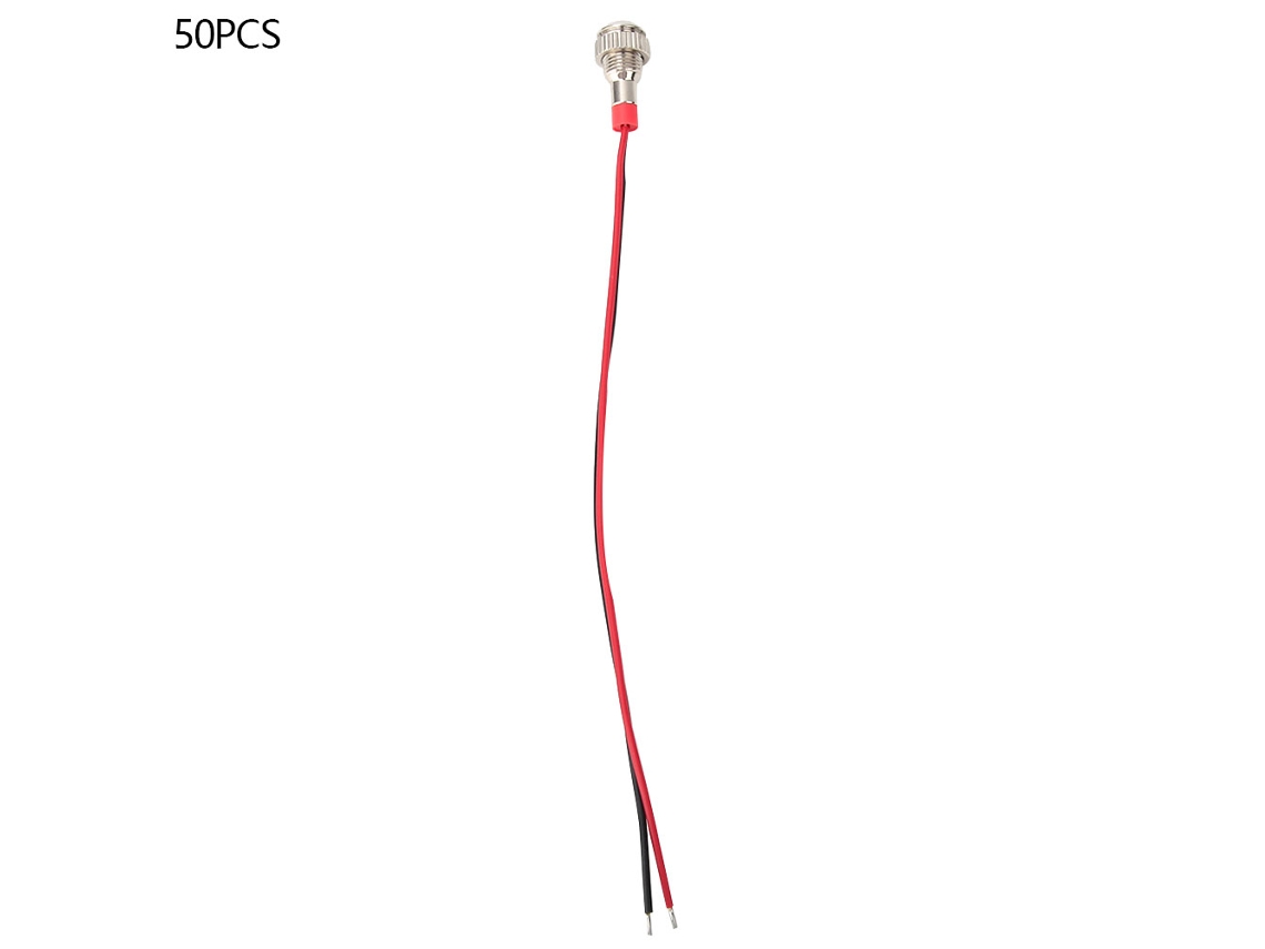 50 Piezas Indicador Led De Aviso Metal Ip65 Bem-8c 8mm Vermelho 12v Para Modificación De Carro
