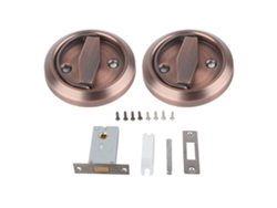 Cerradura De Doble Cara Para Puerta, Acero Inoxidable 304 Con Anillo De Bronce Rojo, Accesorios Para El Hogar Y El Baño.