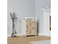Leñero Blanco 44x28x65 Cm Acero Laminado En Frío
