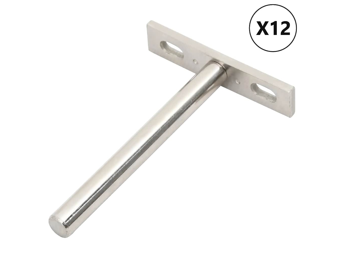 vidaXL Soportes flotantes para estantes 12uds invisibles acero carbono