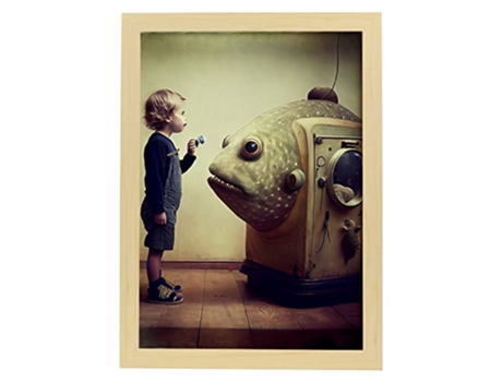 NACNIC Poster Sorpresa En Estilo Surrealismo Cinematográfico Ilustraciones Y Grabados De Historieta Abstracta Y Artística A3 Marcos Madera