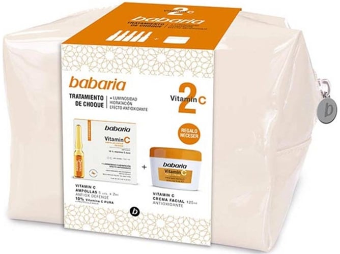 Pack BABARIA Vitamin C Tratamiento Antioxidante 5 Ampolas + Crema Facial 125 ml