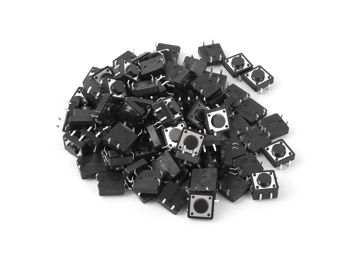 Mini Interruptor De Presión Táctil Momentáneo De 12x12x5 Mm, Accesorio, 100 Unidades.
