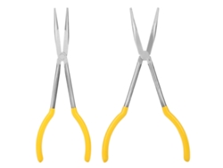 Alicates Profesionales De Punta Larga De 28 Cm (11"), Rectos Y Curvos, Para Cortar Cables Y Alambres, Herramienta Manual.