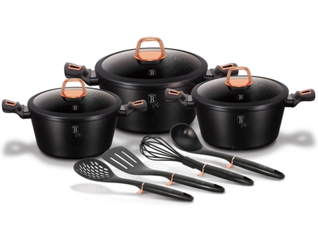 Batería de Cocina BERLINGER HAUS Black Rose Negro (10un)