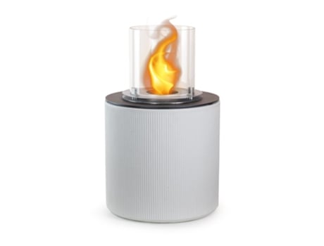 Chimenea de bioetanol brasero de jardín de pie para uso interior y exterior MODIGLIANI Bianco Perla d.36 x h56