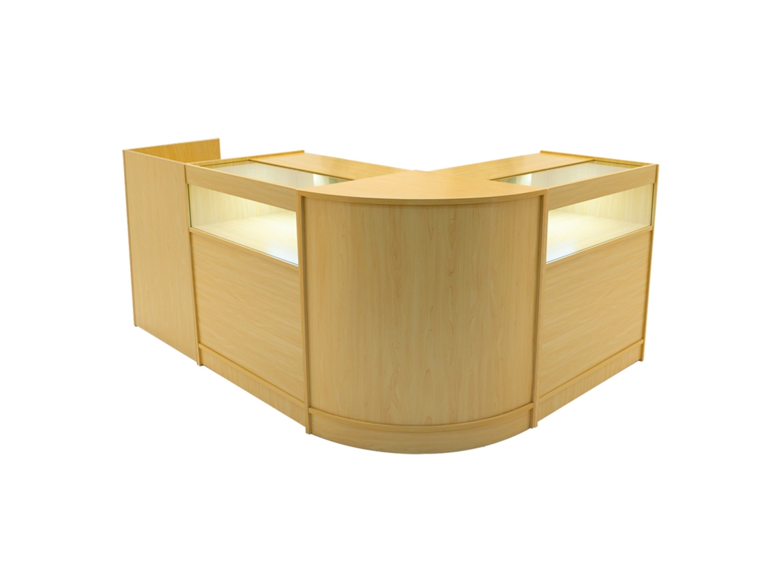 Estantería comercial Luna | Arce | CM60 2xB900 TB60 | MDF y vidrio templado | Estantes y puertas Monstershop