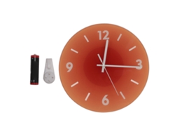 Reloj De Pared Moderno De Cristal Silencioso De 30 Cm Para Sala De Estar - Naranja