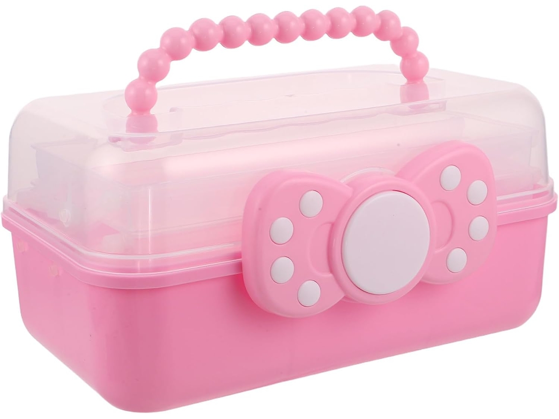 Joyería Niños Niñas Organizador Plástico Plegable Capas Protección Suave Almacenamiento Práctico Accesorios