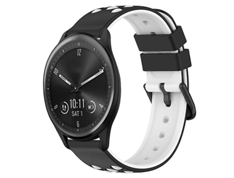 Correa para reloj Garmin Vivomove Sport de silicona porosa de dos colores, color blanco y negro, 20mm VENISYMLIS