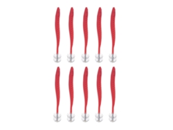 10pcs Anzuelos De Calamar De Doble Capa De Acero Inoxidable Con Mango Largo Para Pesca En El Mar Red Small