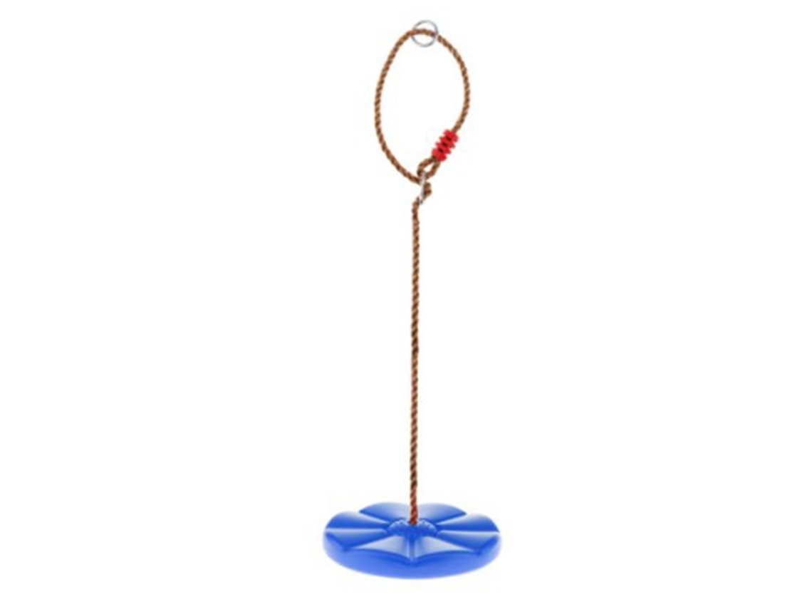 Columpio De Disco Para Árbol, Fabricado En Plástico Resistente Con Cuerda De Pe Para Niños, Juguete De Exterior, Color Azul.