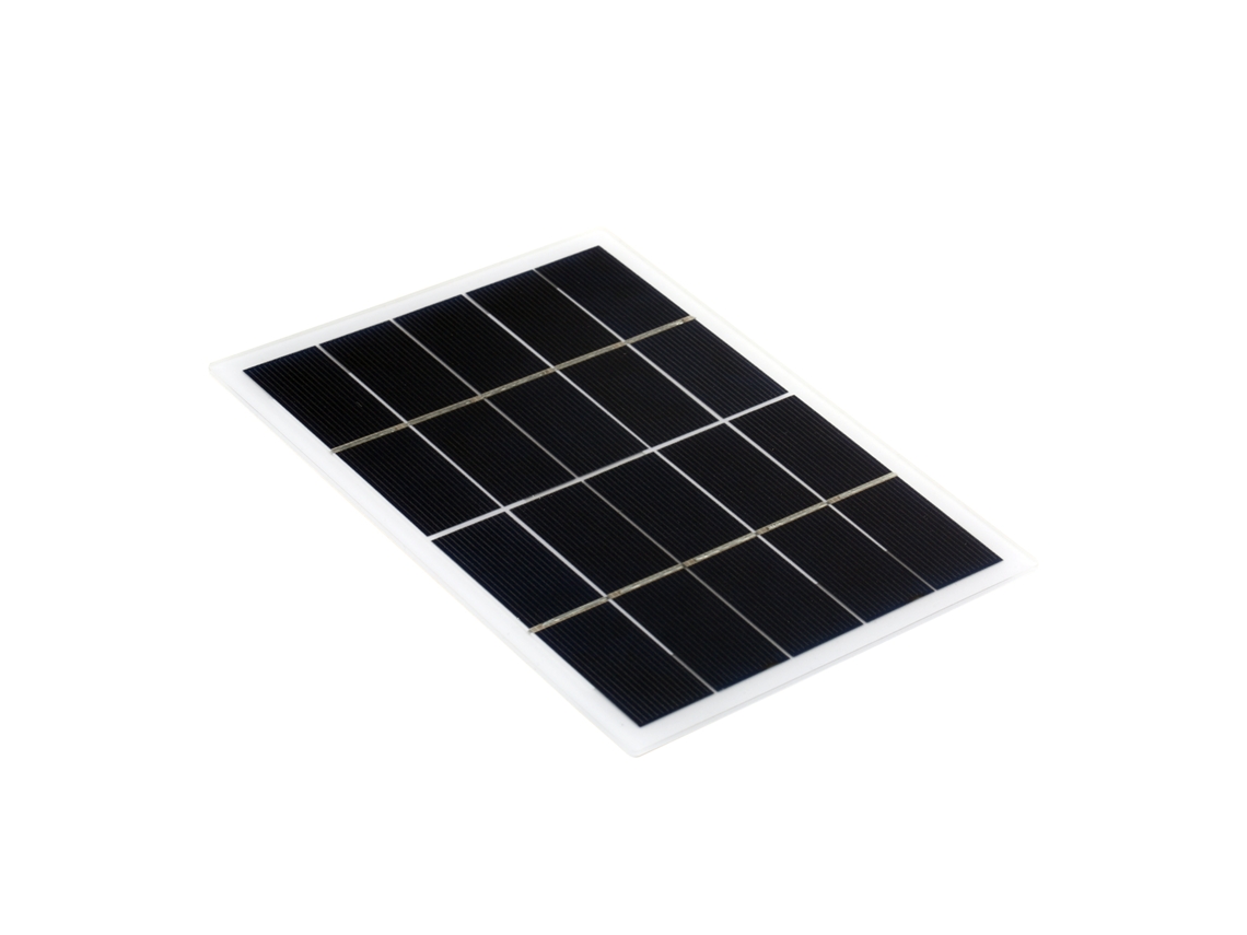 Panel solar de silicio policristalino de 3 W y 5 V, portátil, resistente al agua, color negro.