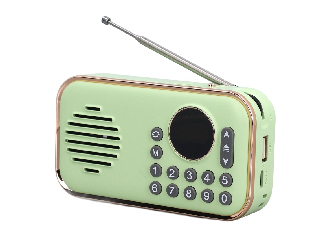 Altavoz Portátil Bluetooth Con Tarjeta De Memoria Usb Y Reproductor De Música Fm - Verde
