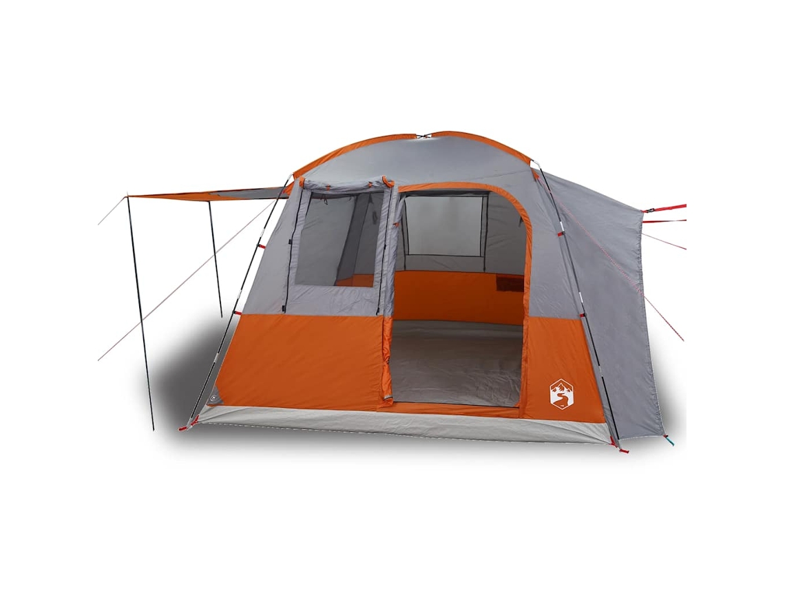 vidaXL Tienda de campaña de coche 4 personas impermeable gris-naranja