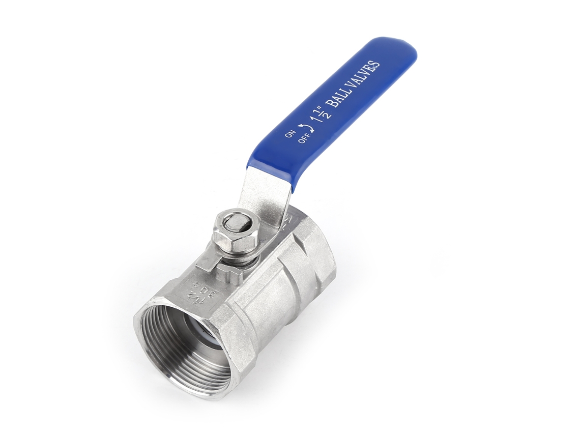 Válvula de esfera em aço inoxidável 304 com alavanca de rosca fêmea azul (1-1/2'' BSP)