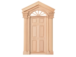 Dan26-puerta De Madera Miniatura Con Techo Punto Para Casa De Muñecas 1:12, Accesorio De Mueble Diy